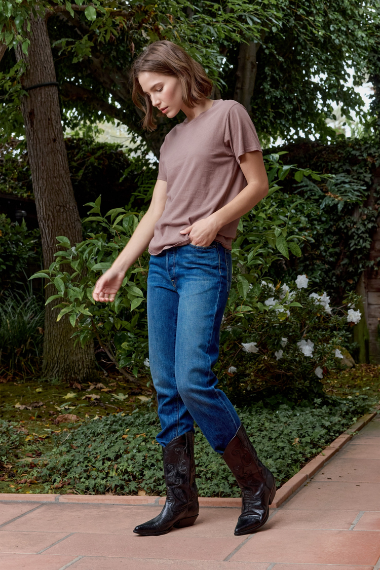 NSF Billy Relaxed Fine Jersey Tee - Deep Taupe