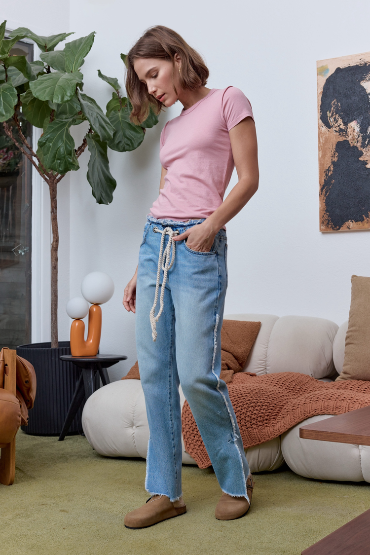 NSF Alessi Shrunken Fine Jersey Tee - Mallow