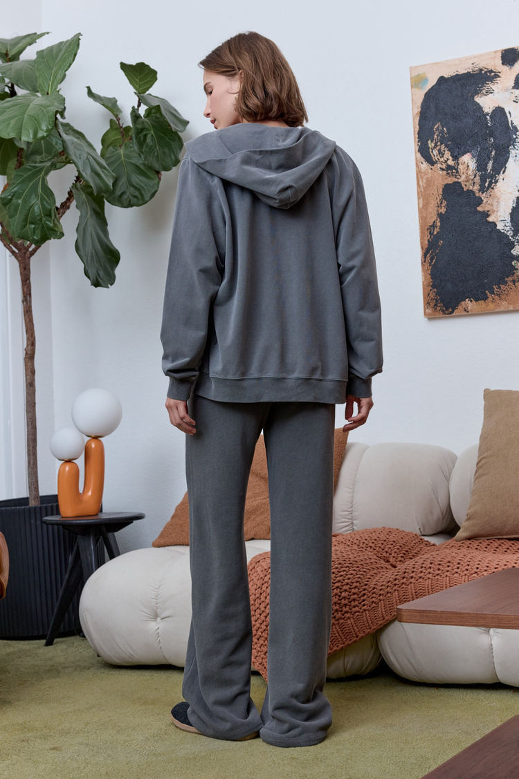 NSF Lincoln Oversized Mini Loop Terry Hoodie - Faded Black