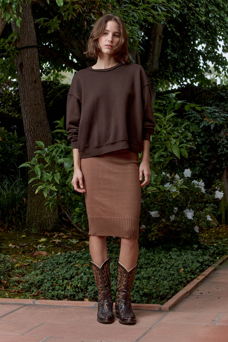 NSF Kenya Boxy Loop Terry Sweatshirt - Coffee