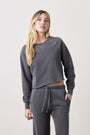 MARCO CROP LOOP TERRY SWEATSHIRT / FADED BLACK