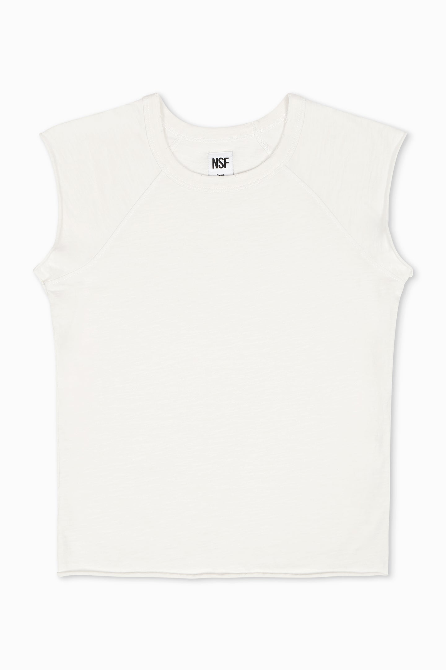 CHLOE FITTED RAGLAN CREW TEE / SOFT WHITE