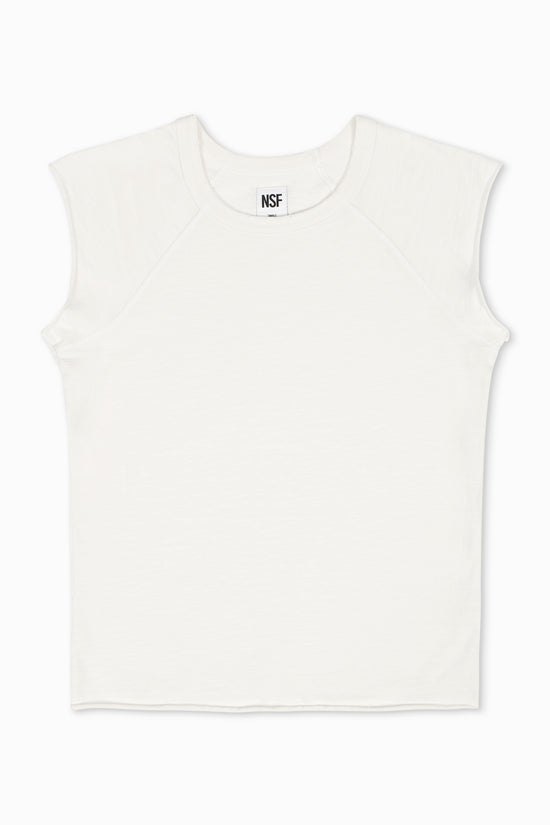 CHLOE FITTED RAGLAN CREW TEE / SOFT WHITE