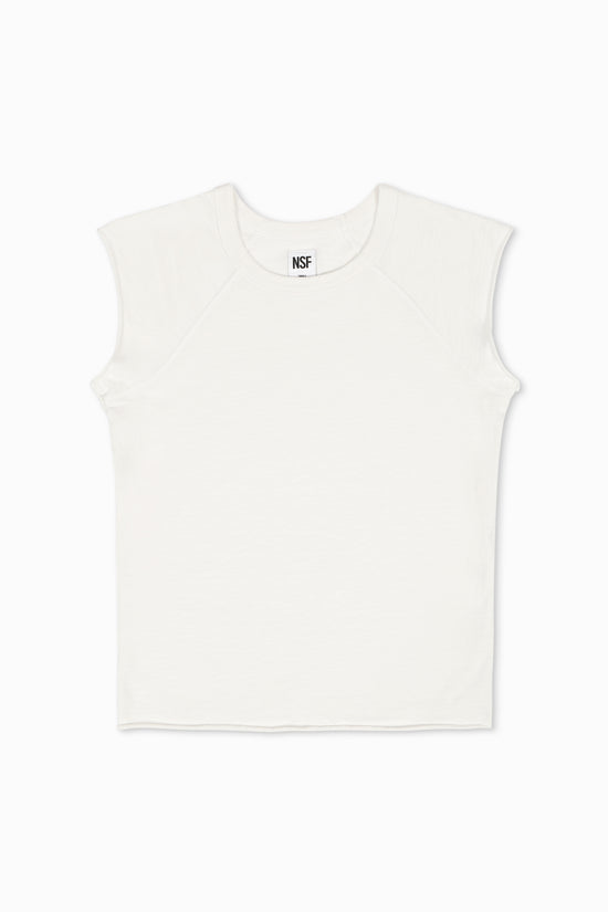 CHLOE FITTED RAGLAN CREW TEE / SOFT WHITE