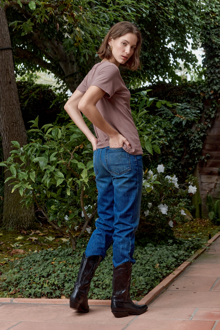 NSF Billy Relaxed Fine Jersey Tee - Deep Taupe