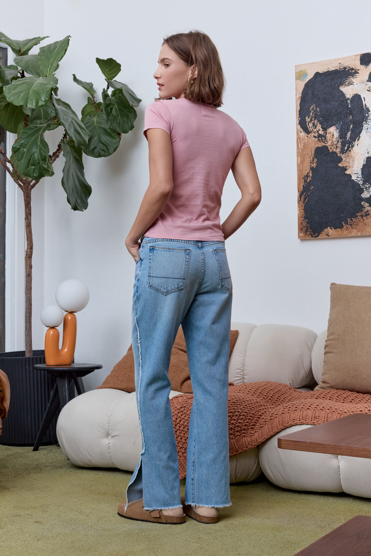 NSF Alessi Shrunken Fine Jersey Tee - Mallow