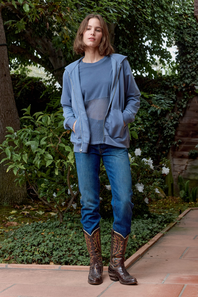 NSF Lincoln Oversized Mini Loop Terry Hoodie - Faded Navy