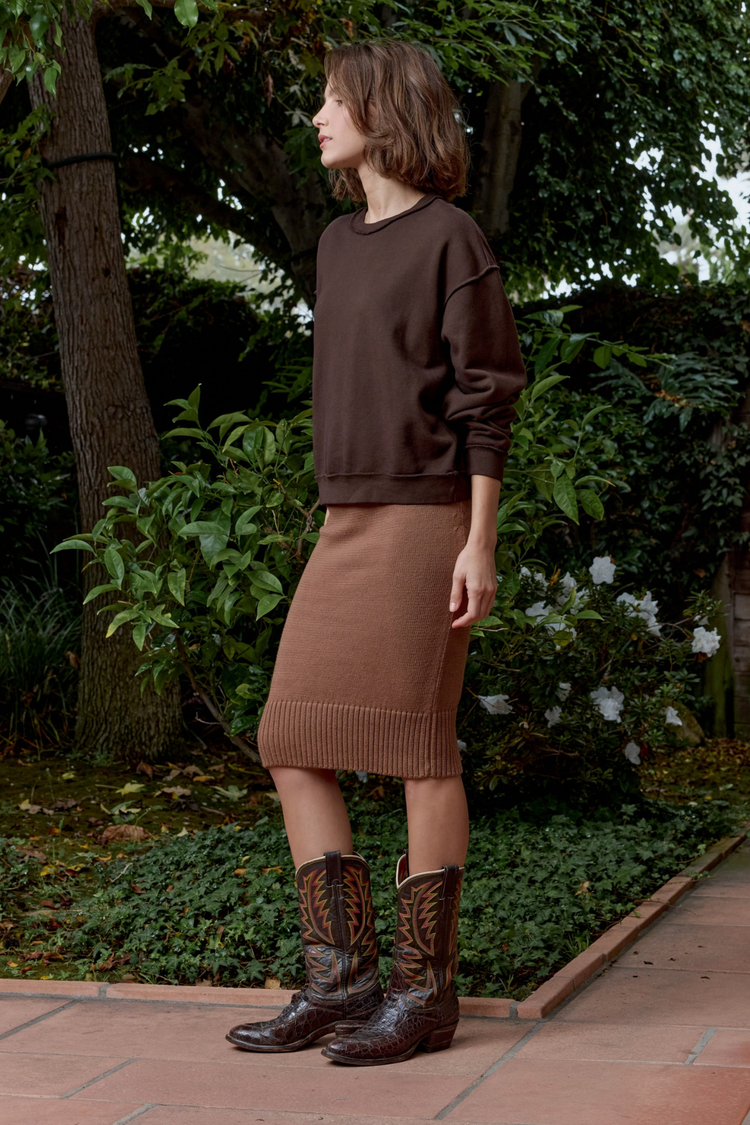 NSF Kenya Boxy Loop Terry Sweatshirt - Coffee