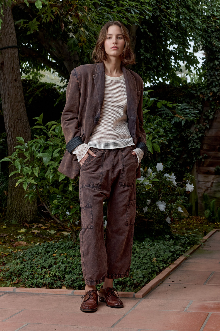 NSF Shailey Paperbag Waist Linen Cotton Pant - Rusty Storm