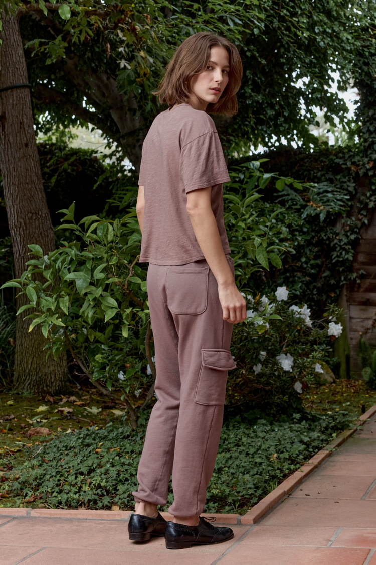 NSF Harper Boxy Slub Jersey Tee / Deep Taupe