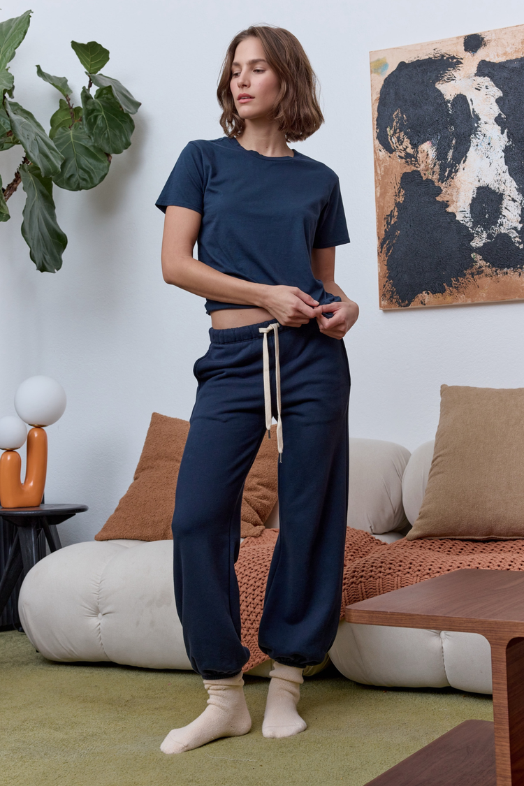 NSF Billy Relaxed Fine Jersey Tee - Eclipse