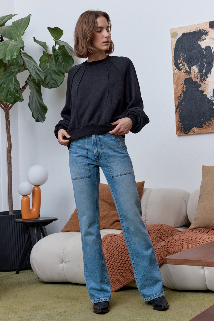 NSF Vierra Oversized Cloud Fleece Sweatshirt - Black