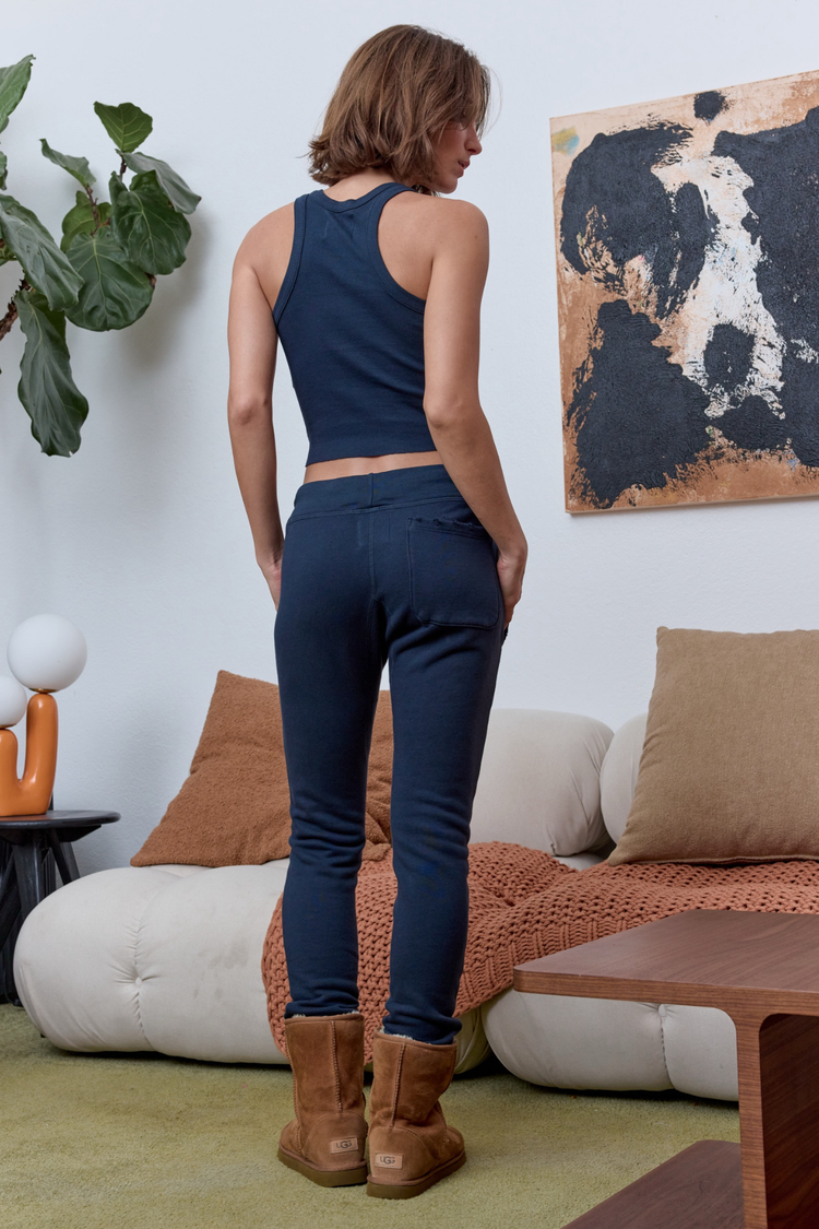 NSF Sayde Slim Distressed Loop Terry Sweatpant - Eclipse