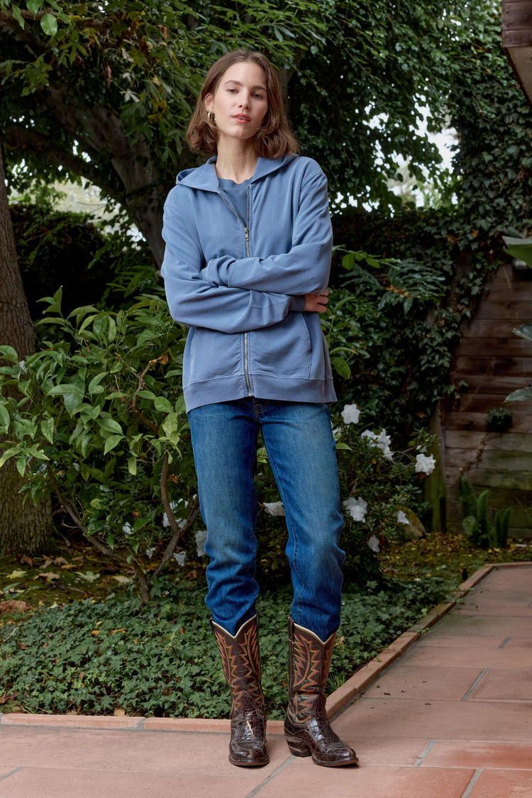 NSF Lincoln Oversized Mini Loop Terry Hoodie - Faded Navy