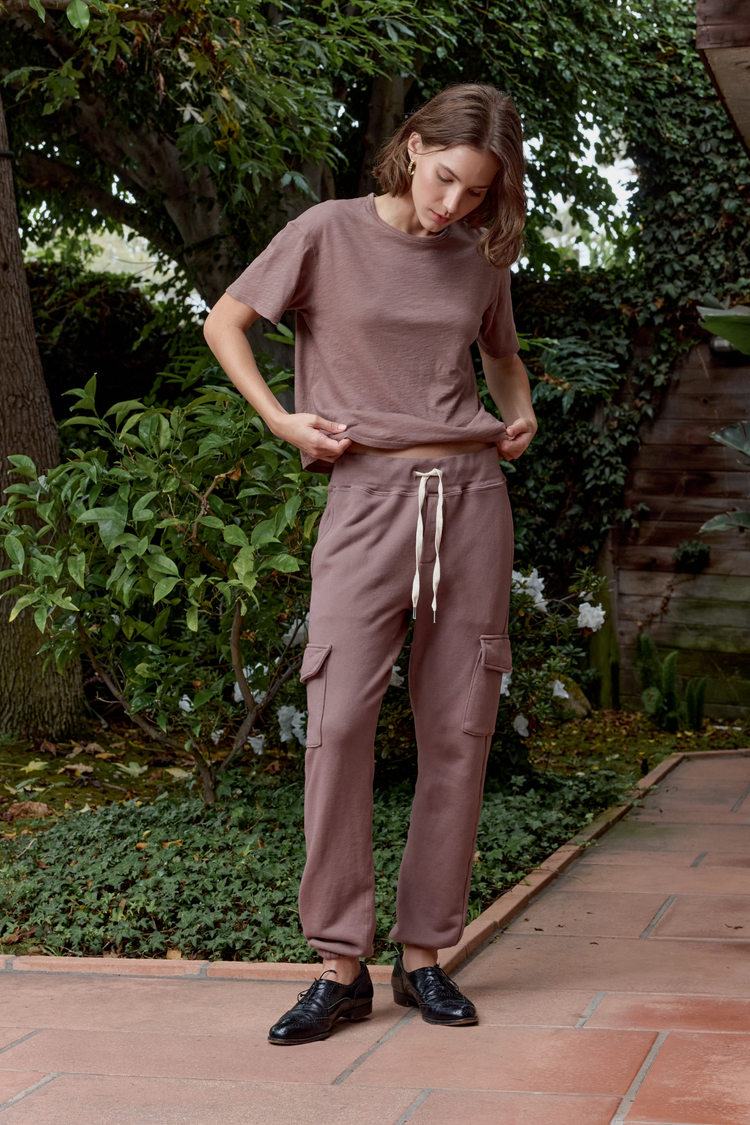 NSF Felix Relaxed Loop Terry Cargo Sweatpant - Deep Taupe