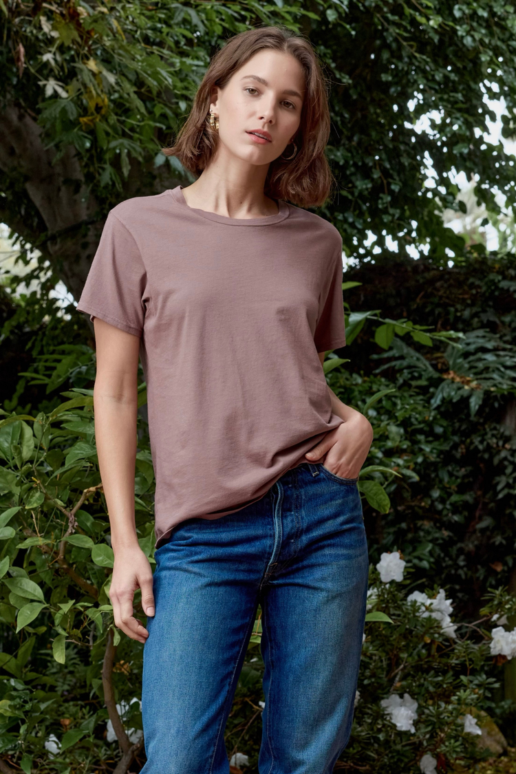 NSF Billy Relaxed Fine Jersey Tee - Deep Taupe