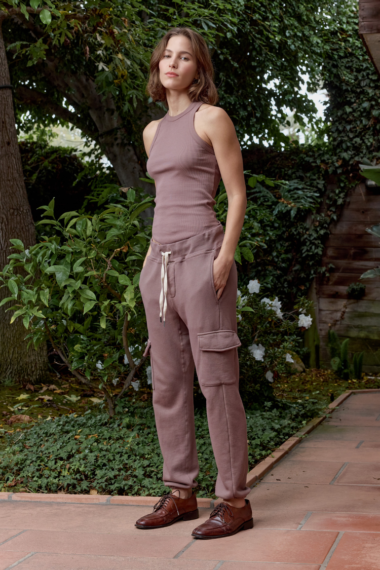 NSF Felix Relaxed Loop Terry Cargo Sweatpant - Deep Taupe