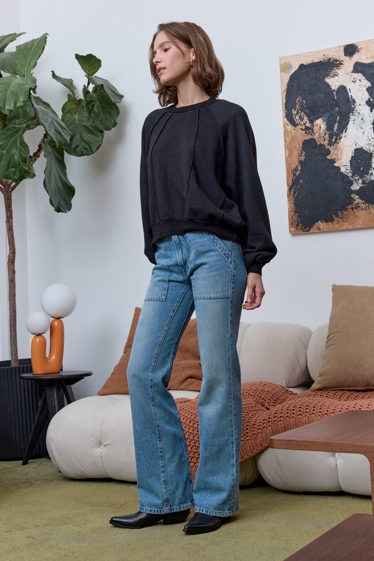 NSF Vierra Oversized Cloud Fleece Sweatshirt - Black