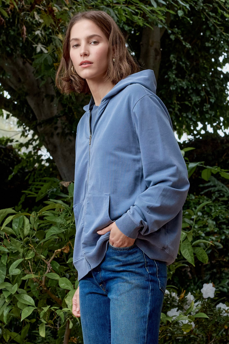 NSF Lincoln Oversized Mini Loop Terry Hoodie - Faded Navy