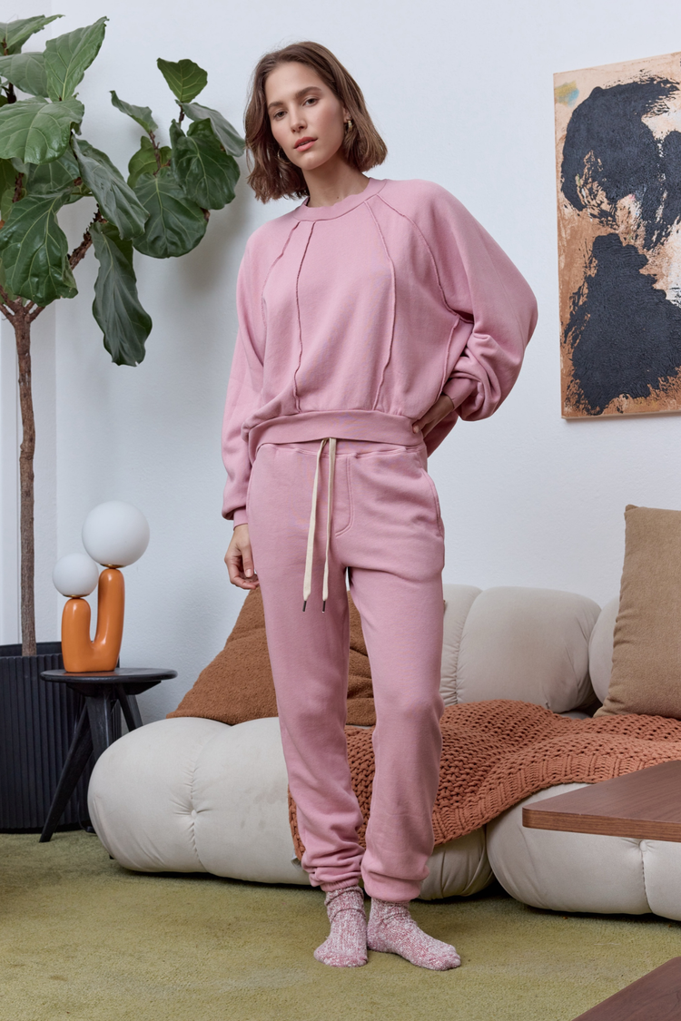 NSF Vierra Oversized Cloud Fleece Sweatshirt - Mallow