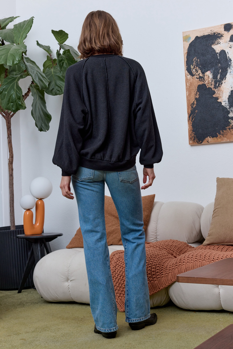 NSF Vierra Oversized Cloud Fleece Sweatshirt - Black