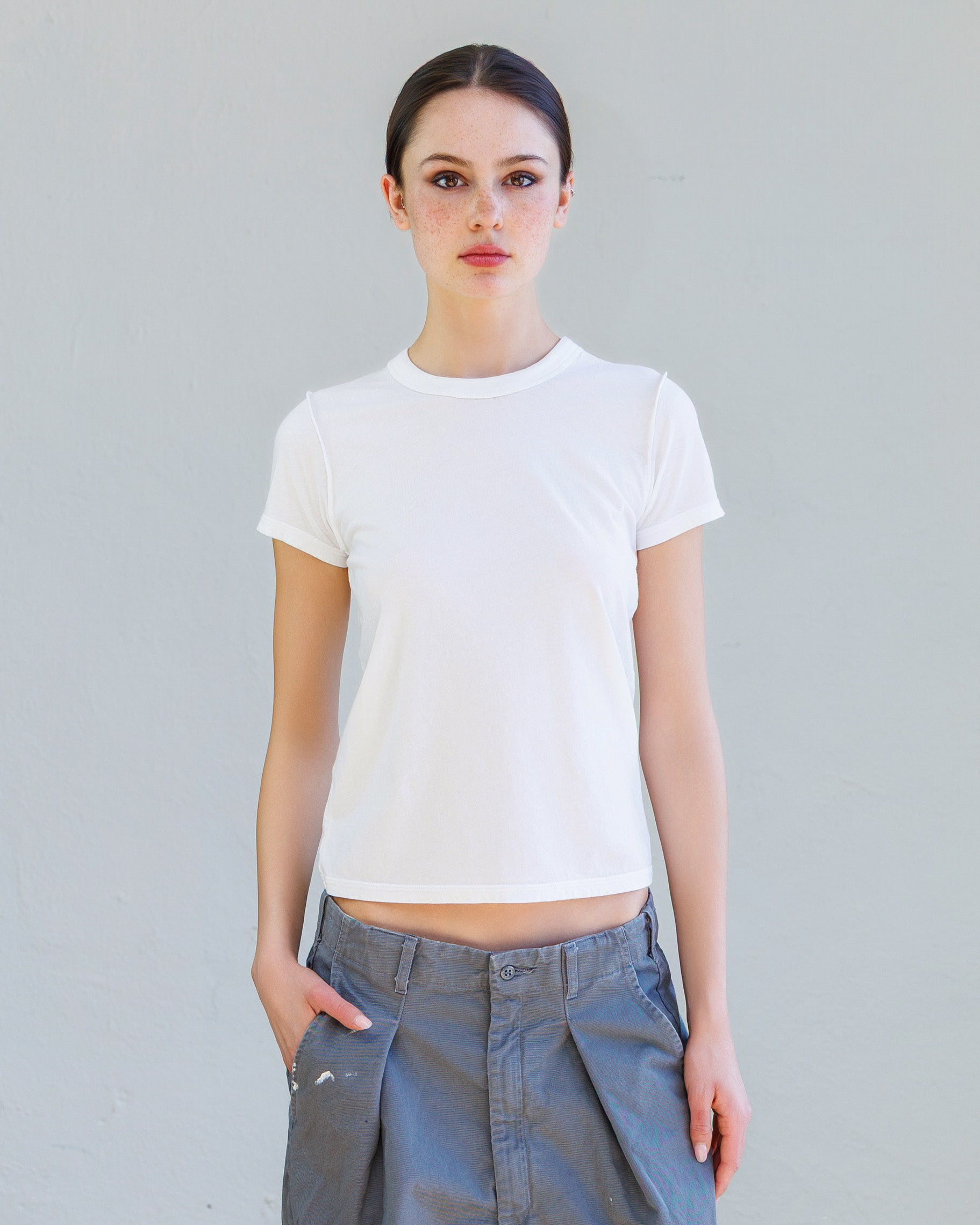 ボーダーズアットバルコニー 19SS GATHERED SLEEVES TEE SHIRT GATHERED TEE | BORDERS at BALCONY (Women