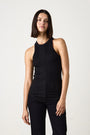 ALEXA FITTED VARIEGATED RIB TANK / BLACK