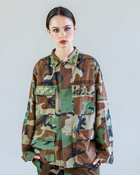 Studded Twill Unisex BDU Jacket – Austin Woodland | NSF – NSF Studio