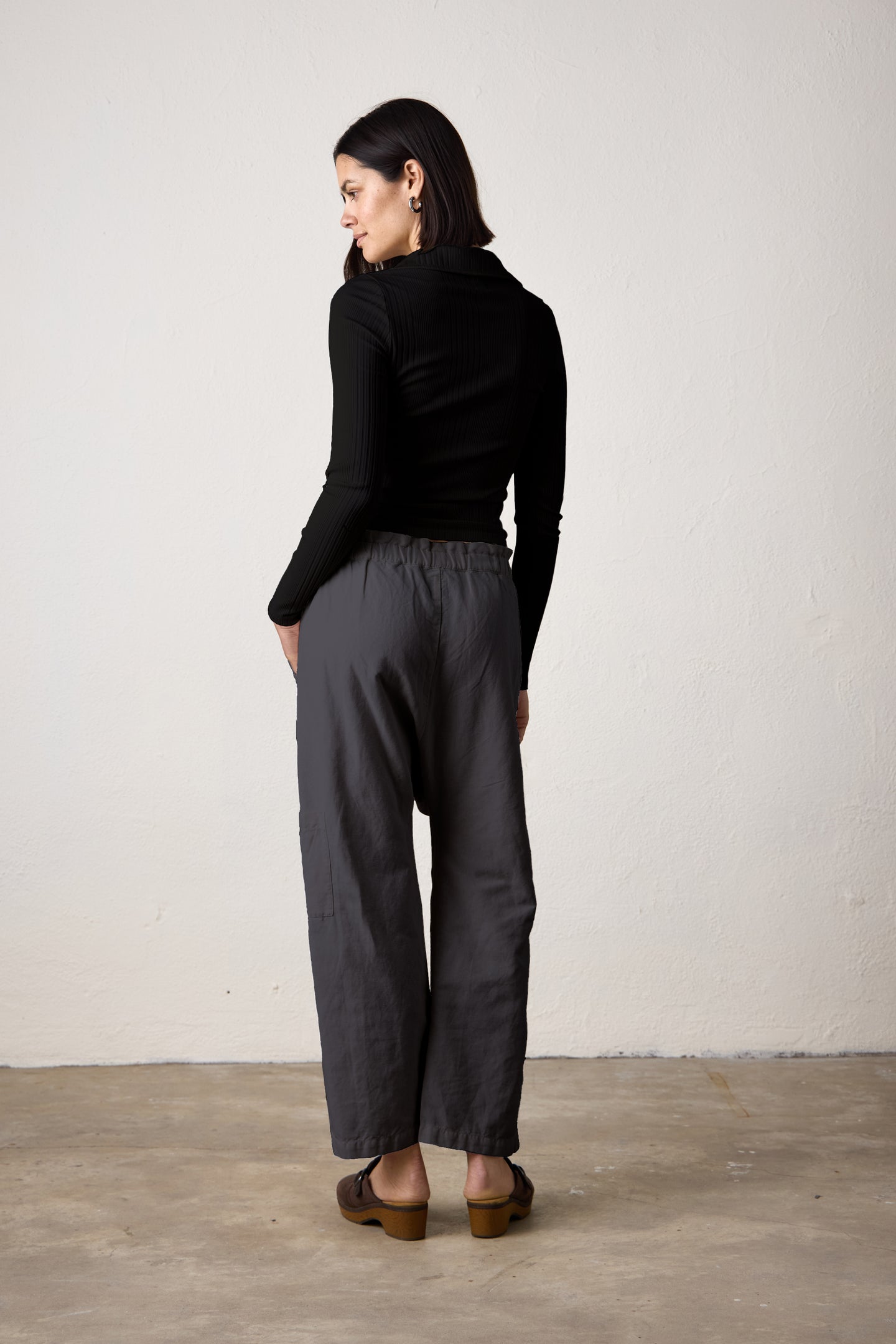 SHAILEY PAPERBAG WAIST PANT / FADED BLACK