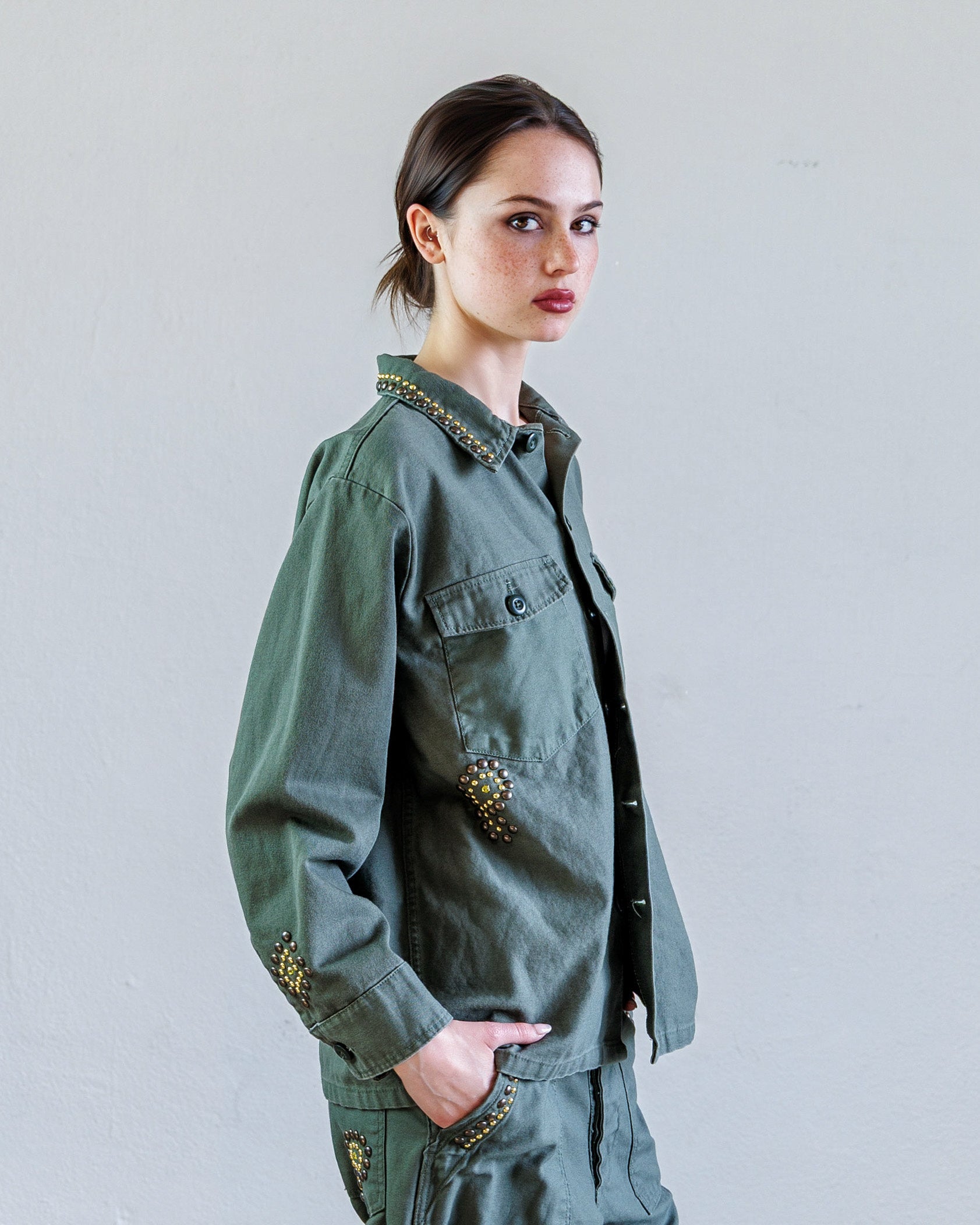 ジャケット・アウター Spick&Span LOT No. SPML-005 ARMY SHIRTS Studded Sateen Women's Shirt – Beck Army | NSF Studio – NSF Clothing