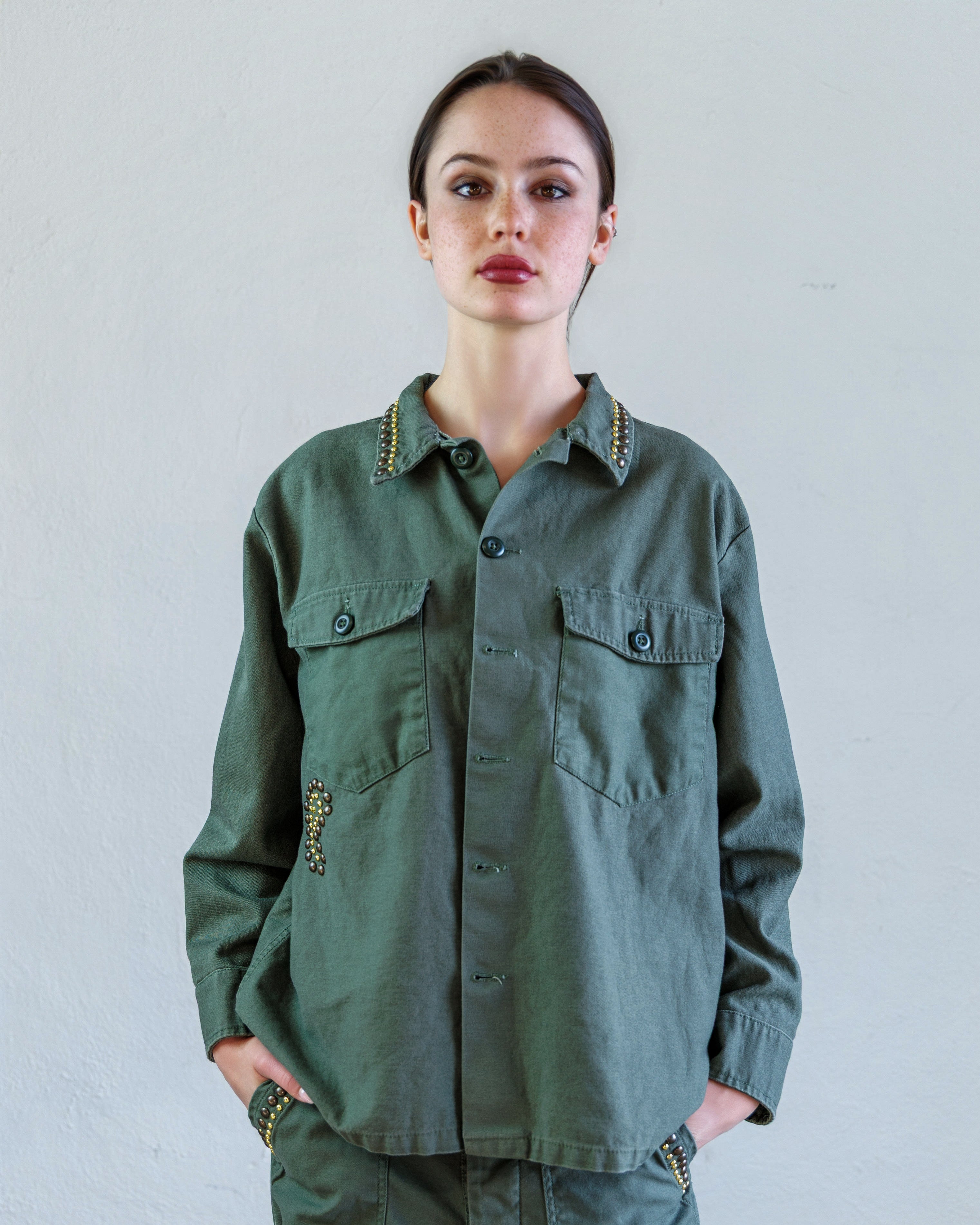ジャケット・アウター Spick&Span LOT No. SPML-005 ARMY SHIRTS Studded Sateen Women's Shirt – Beck Army | NSF Studio – NSF Clothing