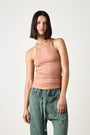 ALEXA FITTED VARIEGATED RIB TANK / ITALIAN CLAY