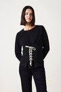 ELIO CORSET LOOP TERRY CREW / BLACK