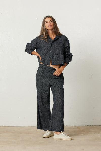 REED PULL ON PANT / INDIGO STRIPE