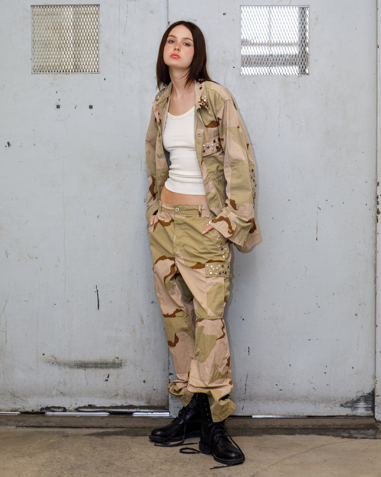 Austin Studded Twill BDU Unisex Jacket - Desert