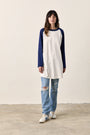 FRANKLIN BASEBALL TEE DRESS / IVORY/NAVY