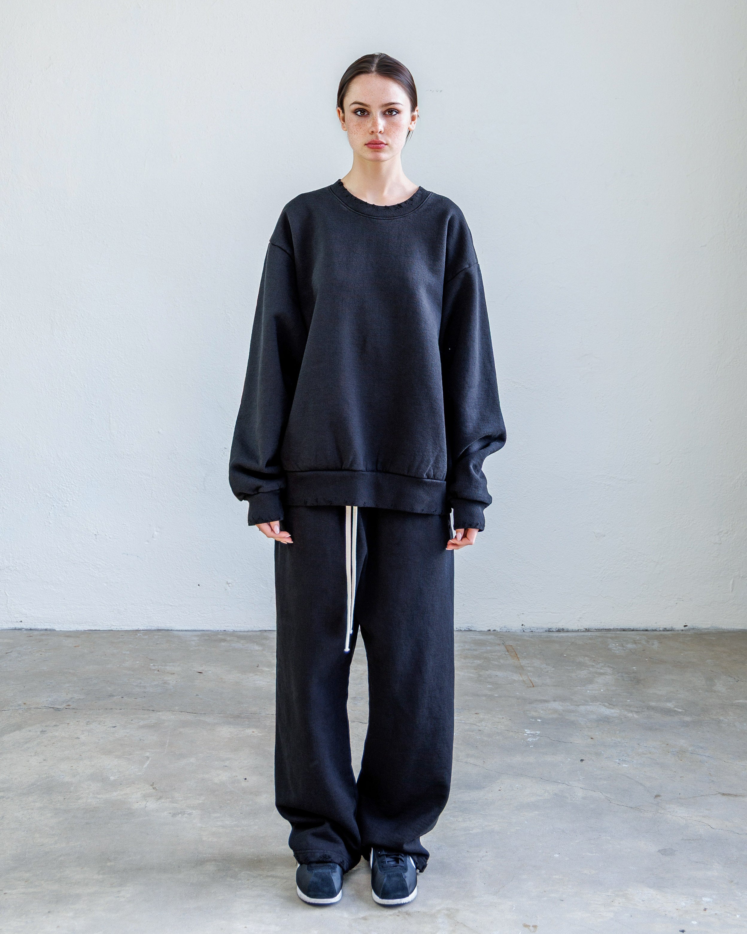 Heavy Vintage Fleece Unisex Sweatshirt - Black | NSF Studio