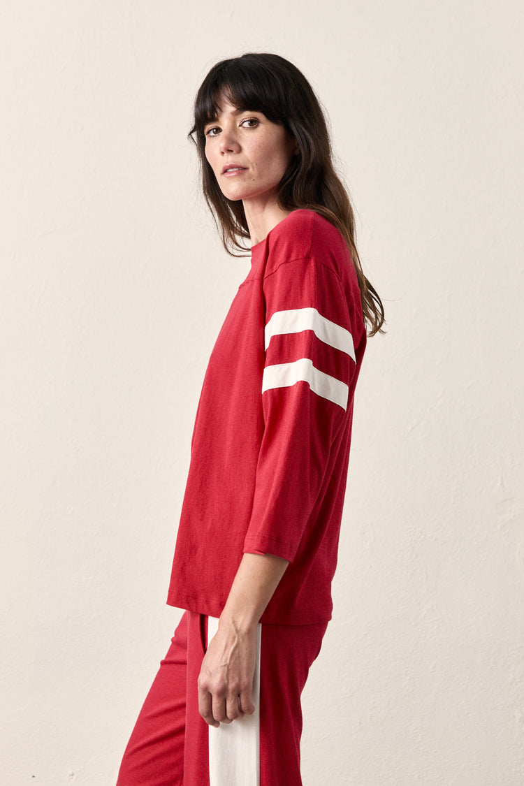 HART FINE JERSEY FOOTBALL TEE / RED/IVORY