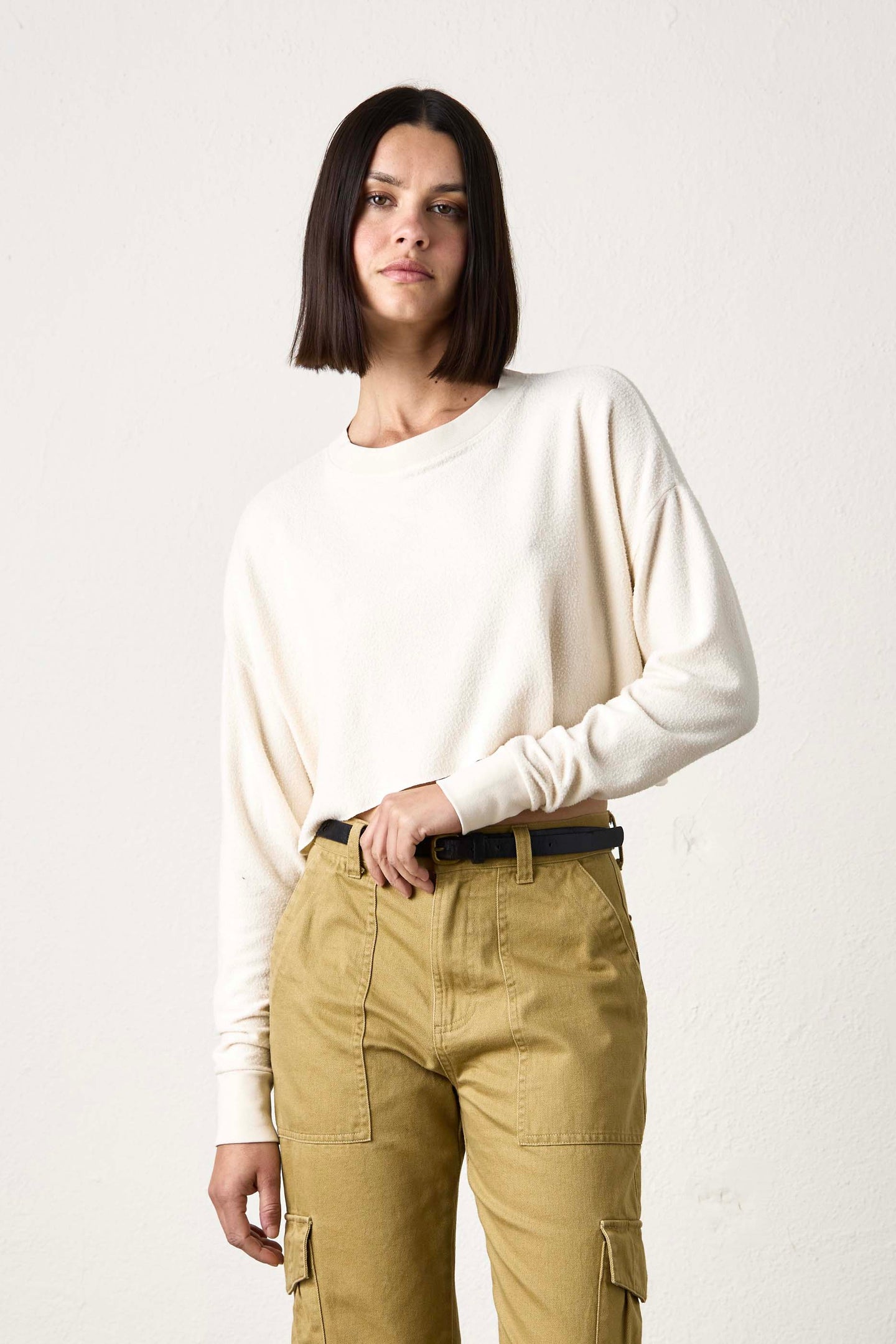 CHIARA PLUSH SUPER WIDE CROP / IVORY