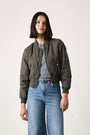 REYES SHRUNKEN QUILTED CANVAS BOMBER / OLIVE