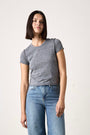 TARA TRIBLEND JERSEY CREW TEE / CHARCOAL HEATHER GREY