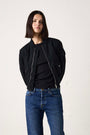 REYES SHRUNKEN QUILTED CANVAS BOMBER / BLACK