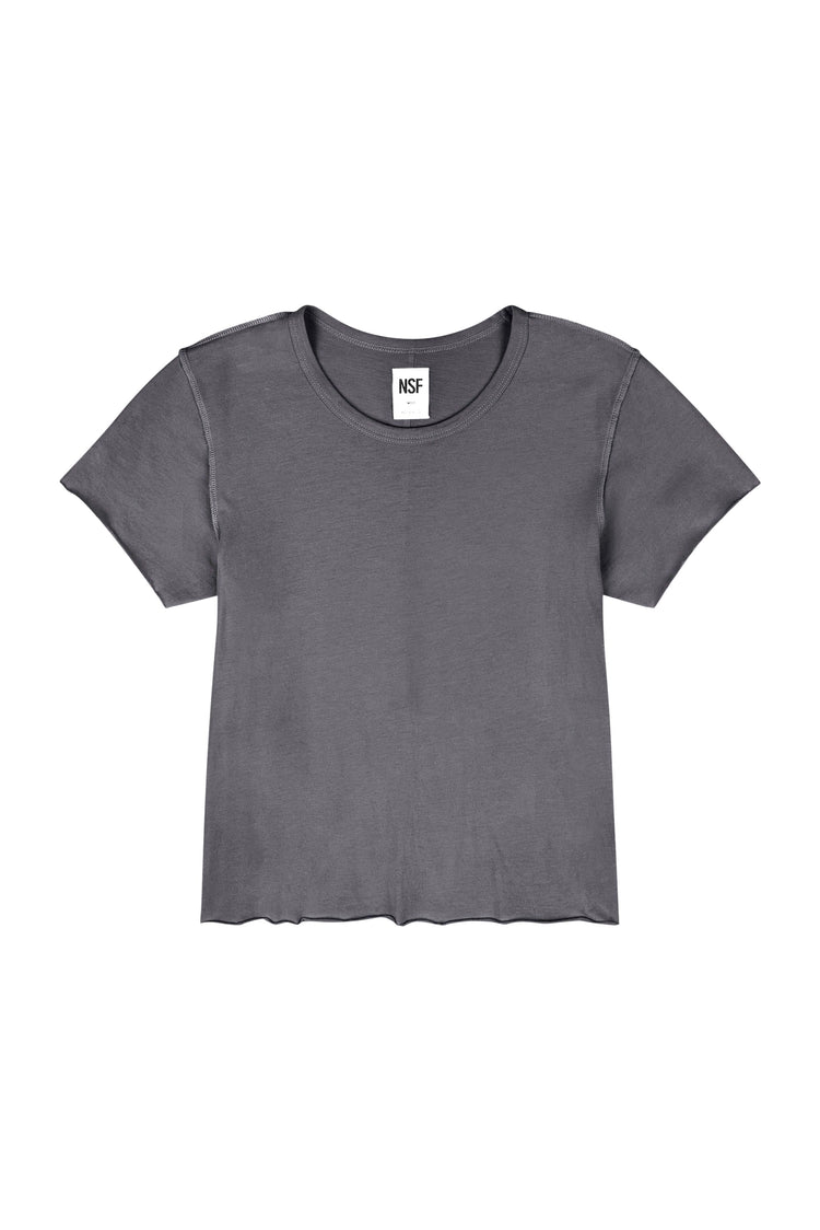NSF Tara Lux Jersey Mini Crew Tee - Faded Black