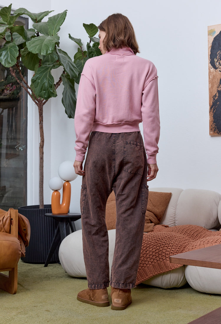 NSF Tova Cloud Fleece Half Zip Sweatshirt - Mallow