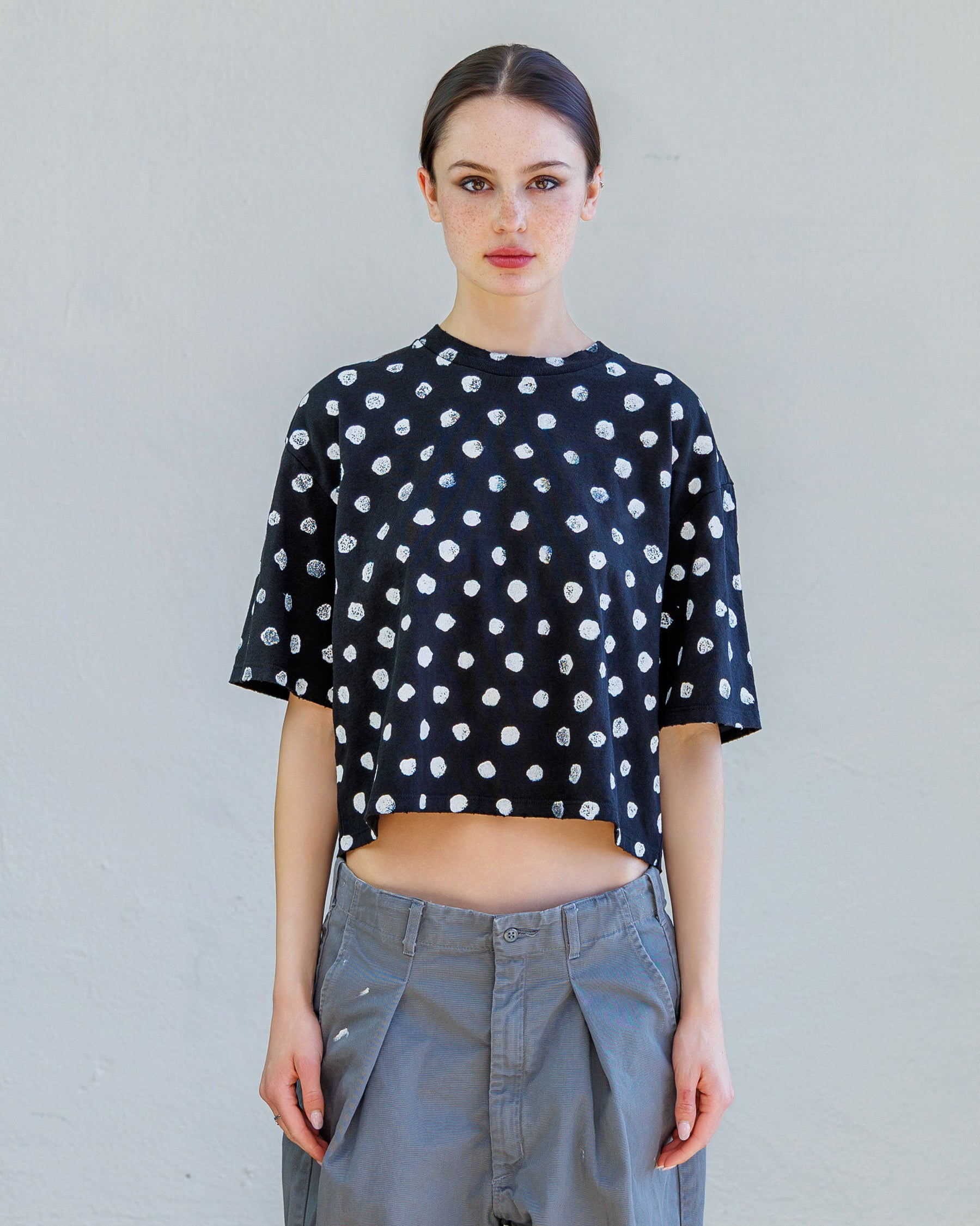 トップス CLANE HOLE DOT SHIRRING TOPS セール】COLOR STITCHED SHIRRING TOPS（シャツ/ブラウス）｜CLANE