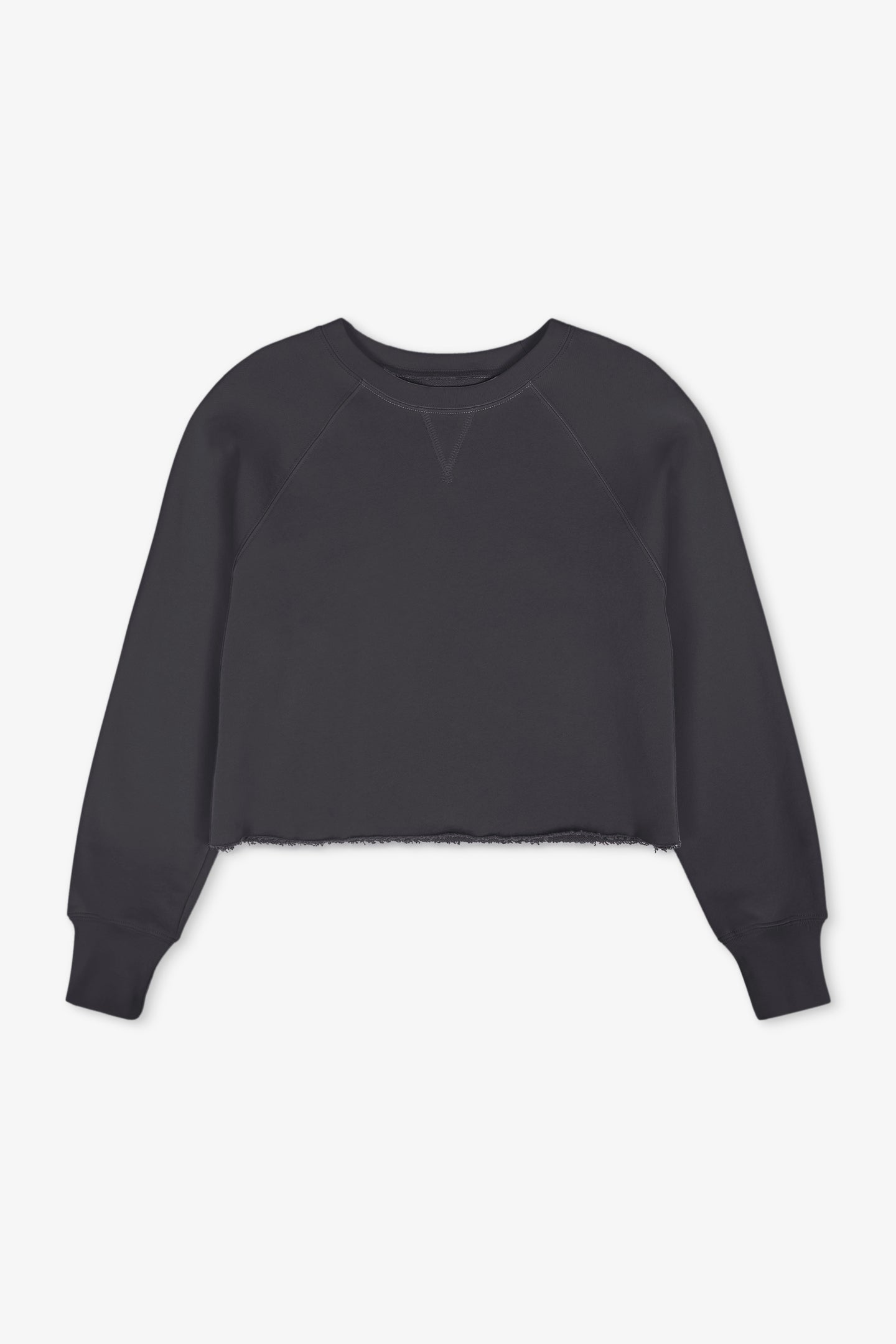 MARCO CROP VINTAGE FRENCH TERRY SWEATSHIRT / FADED BLACK