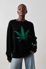 NSF X JA SWEET LEAF CASHMERE CREW / BLACK