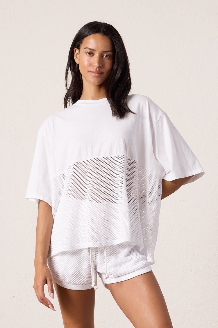 Women's Oversized Mesh Jersey Tee Sporty Cool Top NSF Clothing