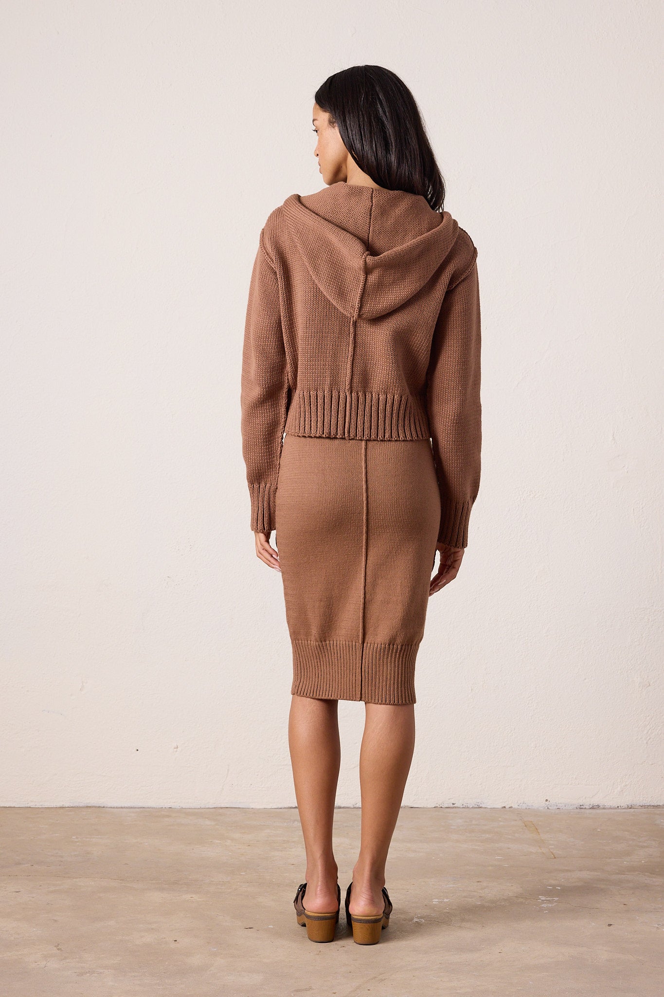 Women's Zip Front Hooded Sweater – Slim Fit Brown Hoodie | NSF