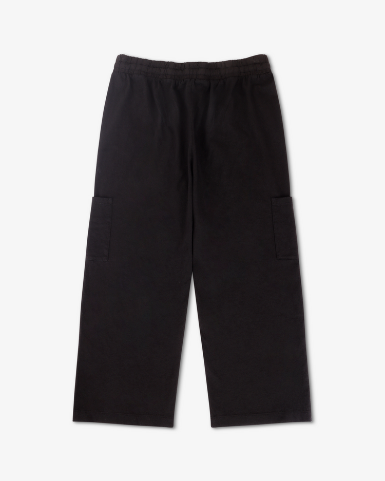 Nova Heavy Jersey Lounge Pant - Black, relaxed cropped lounge pant with elastic drawstring waist.